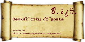 Benkóczky Ágosta névjegykártya